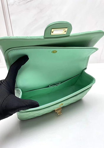 Adele Flap Medium Lambskin Gold Hardware Green