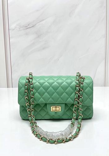 Adele Flap Medium Lambskin Gold Hardware Green