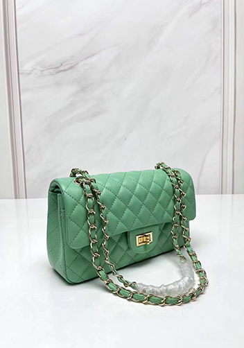 Adele Flap Medium Lambskin Gold Hardware Green