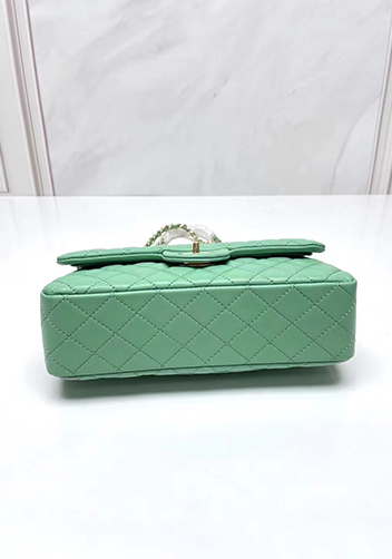 Adele Flap Medium Lambskin Gold Hardware Green
