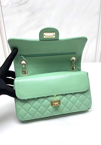 Adele Flap Medium Lambskin Gold Hardware Green