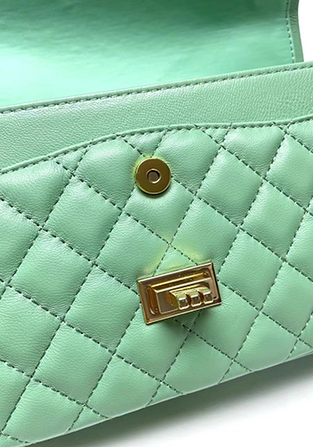 Adele Flap Medium Lambskin Gold Hardware Green