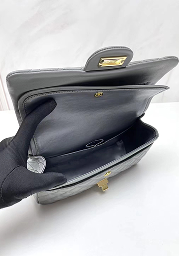 Adele Flap Medium Lambskin Gold Hardware Grey