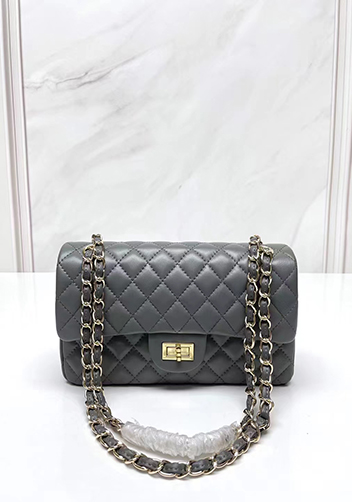 Adele Flap Medium Lambskin Gold Hardware Grey
