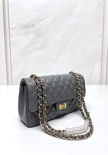 Adele Flap Medium Lambskin Gold Hardware Grey