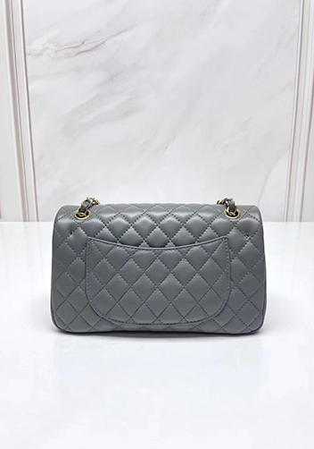 Adele Flap Medium Lambskin Gold Hardware Grey