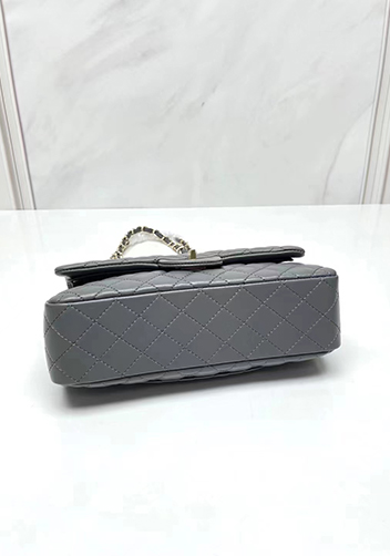 Adele Flap Medium Lambskin Gold Hardware Grey