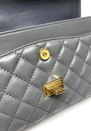 Adele Flap Medium Lambskin Gold Hardware Grey