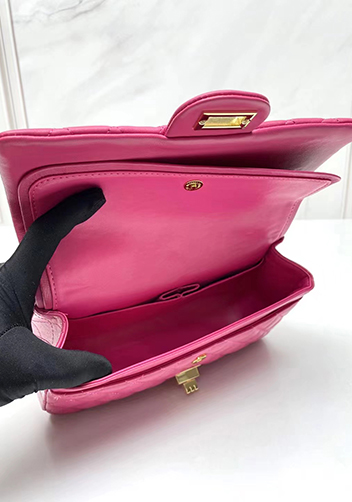 Adele Flap Medium Lambskin Gold Hardware Hot Pink