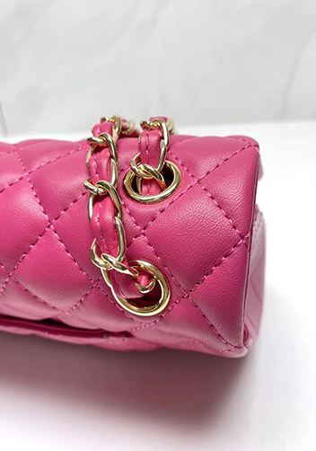 Adele Flap Medium Lambskin Gold Hardware Hot Pink