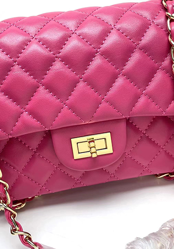 Adele Flap Medium Lambskin Gold Hardware Hot Pink