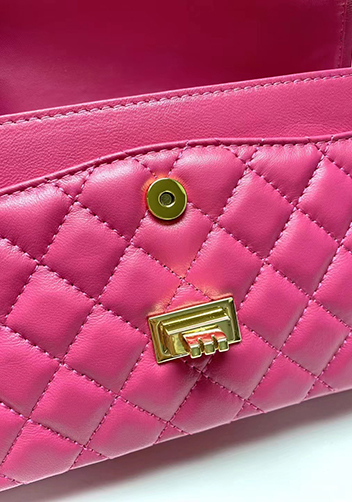 Adele Flap Medium Lambskin Gold Hardware Hot Pink