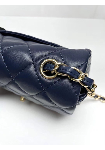 Adele Flap Small Lambskin Bag Blue