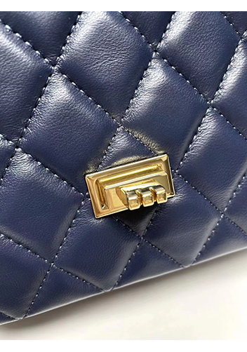 Adele Flap Small Lambskin Bag Blue