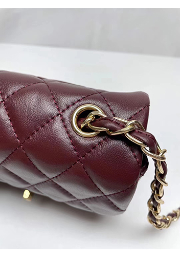 Adele Flap Small Lambskin Bag Burgundy