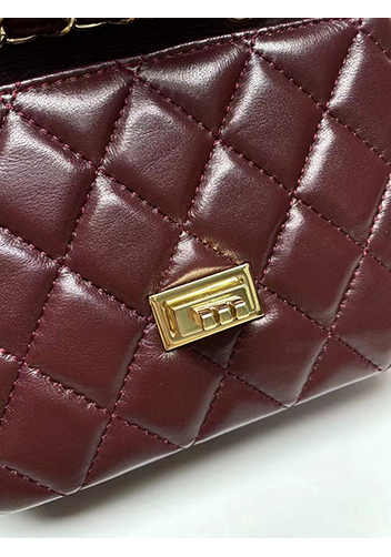 Adele Flap Small Lambskin Bag Burgundy