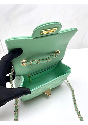 Adele Flap Small Lambskin Bag Green
