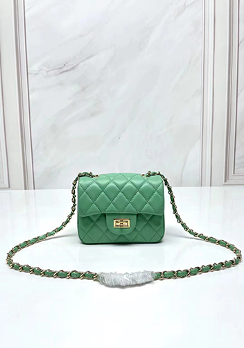 Adele Flap Small Lambskin Bag Green