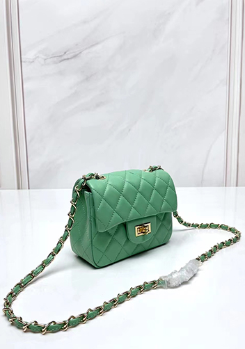 Adele Flap Small Lambskin Bag Green