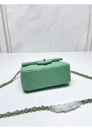 Adele Flap Small Lambskin Bag Green