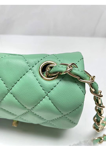 Adele Flap Small Lambskin Bag Green
