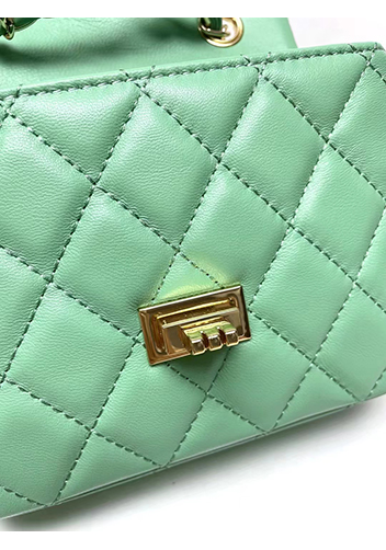 Adele Flap Small Lambskin Bag Green