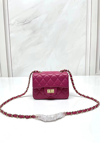 Adele Flap Small Lambskin Bag Hot Pink