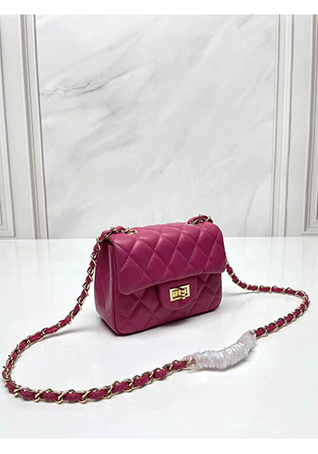 Adele Flap Small Lambskin Bag Hot Pink
