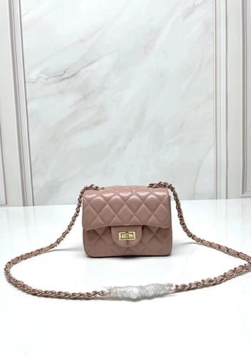 Adele Flap Small Lambskin Bag Pink