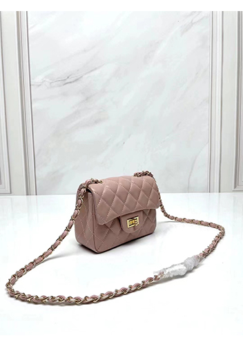 Adele Flap Small Lambskin Bag Pink