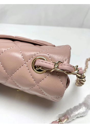 Adele Flap Small Lambskin Bag Pink