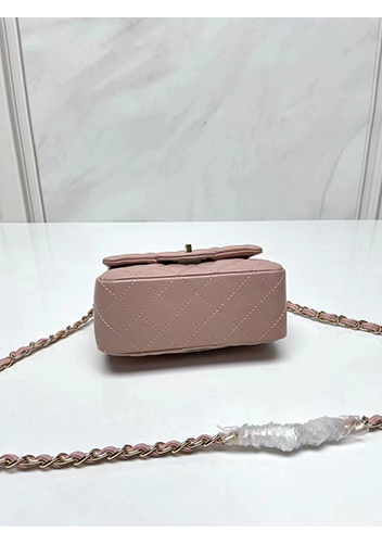 Adele Flap Small Lambskin Bag Pink