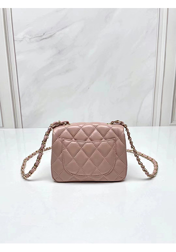 Adele Flap Small Lambskin Bag Pink
