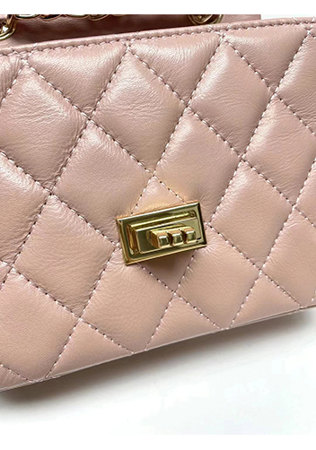 Adele Flap Small Lambskin Bag Pink