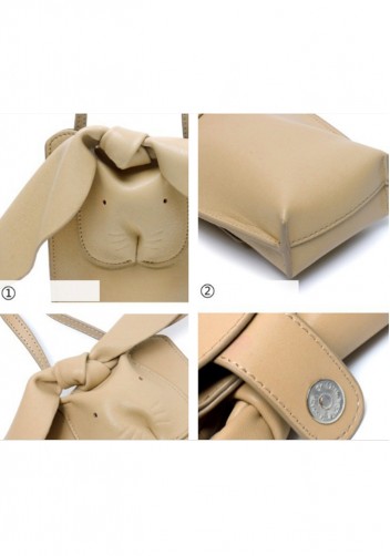 The Rabbit Pocket Shoulder Leather Bag Beige