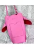 The Rabbit Pocket Shoulder Leather Bag Hot Pink