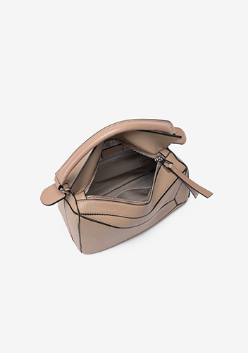 Adrienne Geometry Vegan Leather Shoulder Bag Beige