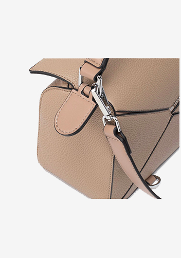 Adrienne Geometry Vegan Leather Shoulder Bag Beige