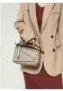 Adrienne Geometry Vegan Leather Shoulder Bag Small Beige