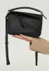 Adrienne Geometry Vegan Leather Shoulder Bag Small Black