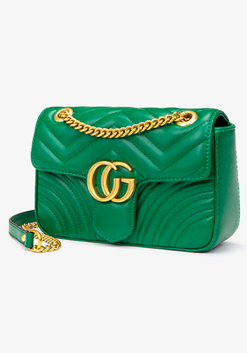 Hannah Flap Small Bag Faux Leather CG Logo Green